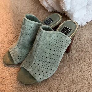 White House Black Market green slide heels